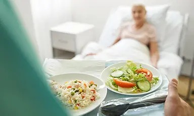 Persona con alimentación saludable