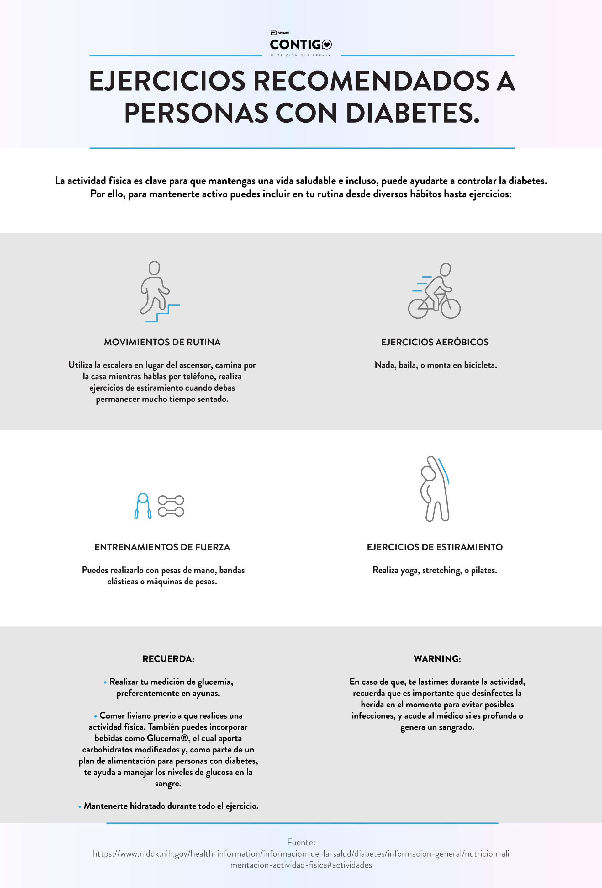 Ejercicios recomendados a una persona con diabetes